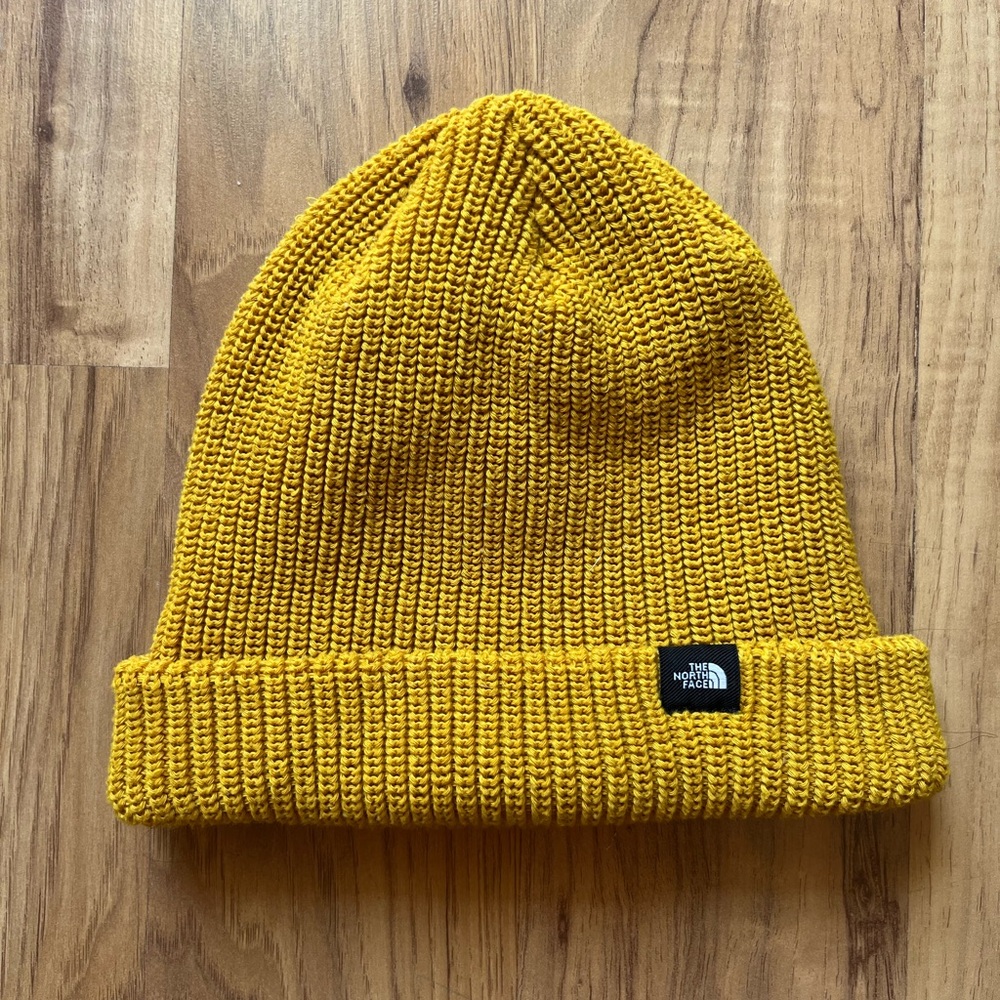 Yellow North Face beanie